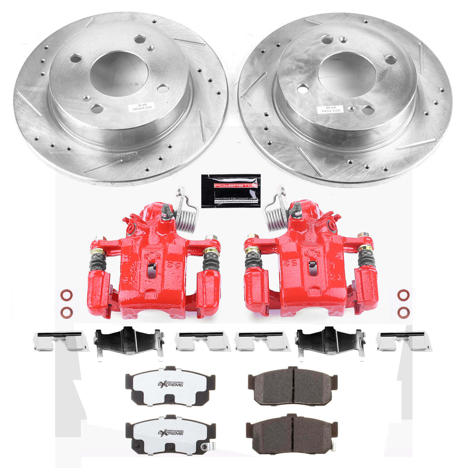 Power Stop KC740-26 Z26 Street Warrior 1-Click Rear Brake Kit With Calipers for 1999-2001 Infiniti G20 product image
