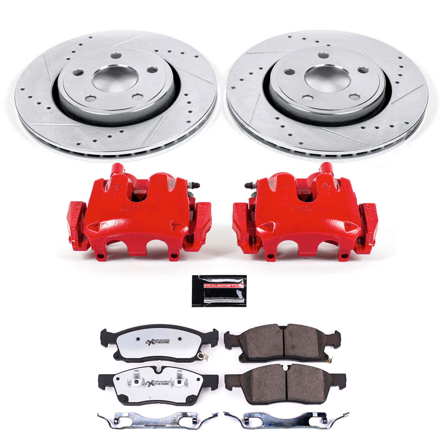 Power Stop KC7412-36 Z36 Extreme Performance Truck And Tow 1-Click Front Brake Kit With Calipers for 2017-2019 Jeep Grand Cherokee Laredo product image