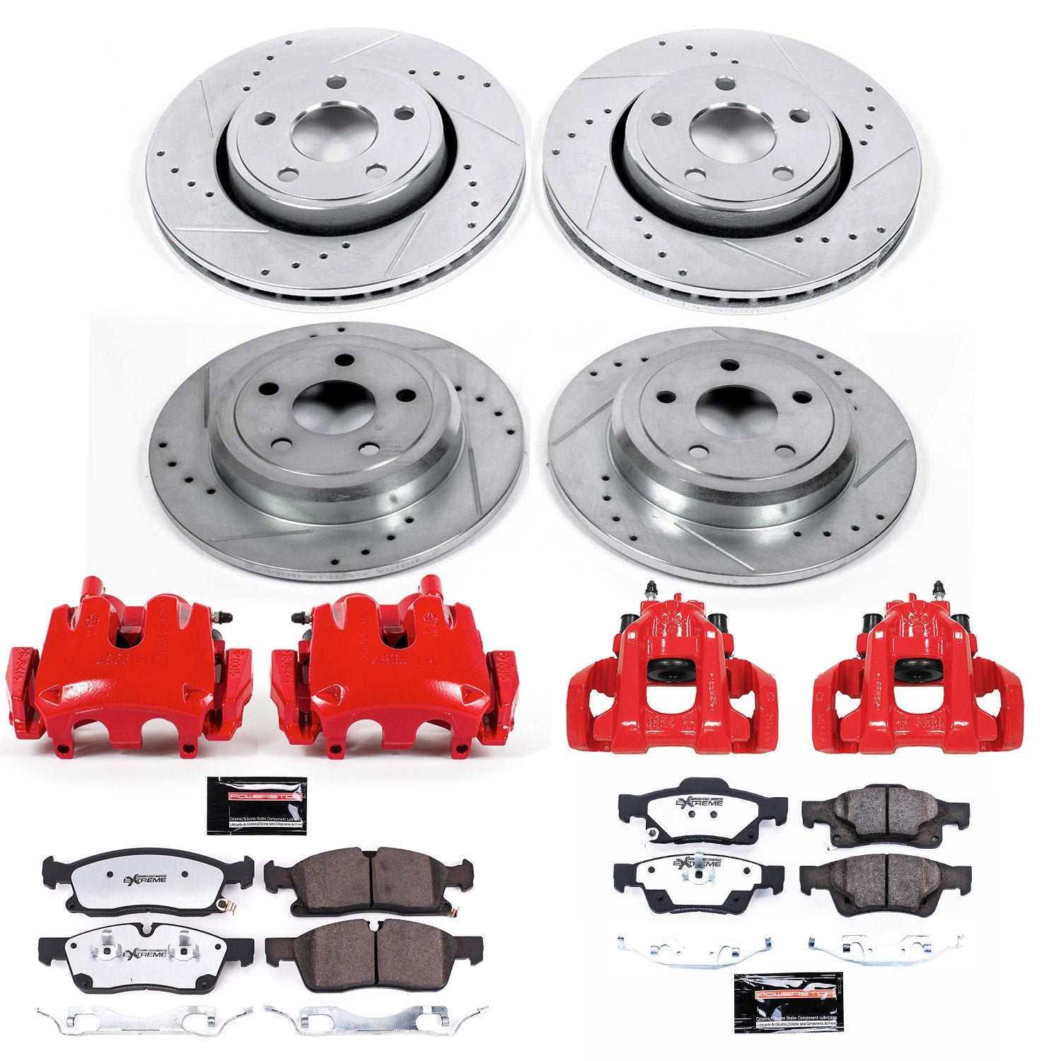Power Stop KC7413-36 Z36 Extreme Performance Truck And Tow 1-Click Front And Rear Brake Kit With Calipers for 2017-2019 Jeep Grand Cherokee Laredo product image