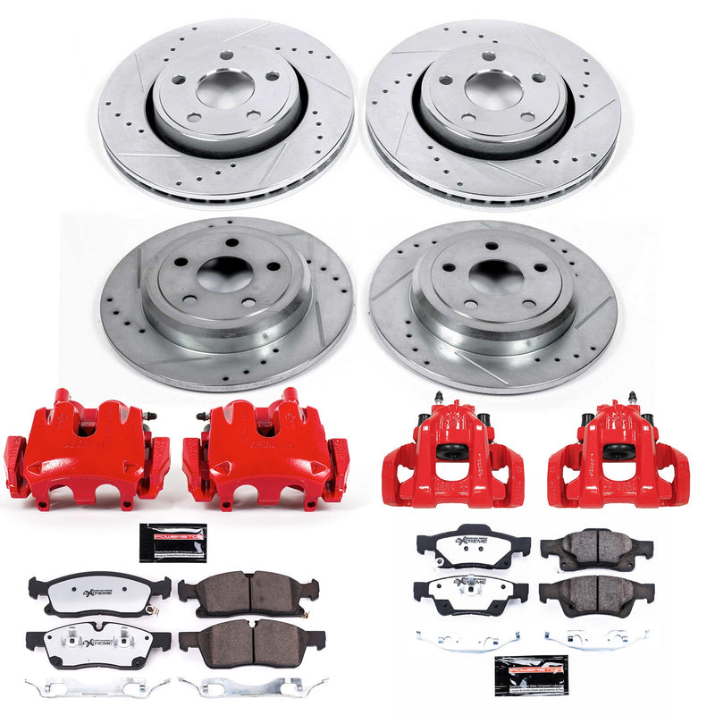 Power Stop KC7413-36 Z36 Extreme Performance Truck And Tow 1-Click Front And Rear Brake Kit With Calipers for 2017-2019 Jeep Grand Cherokee Laredo product image
