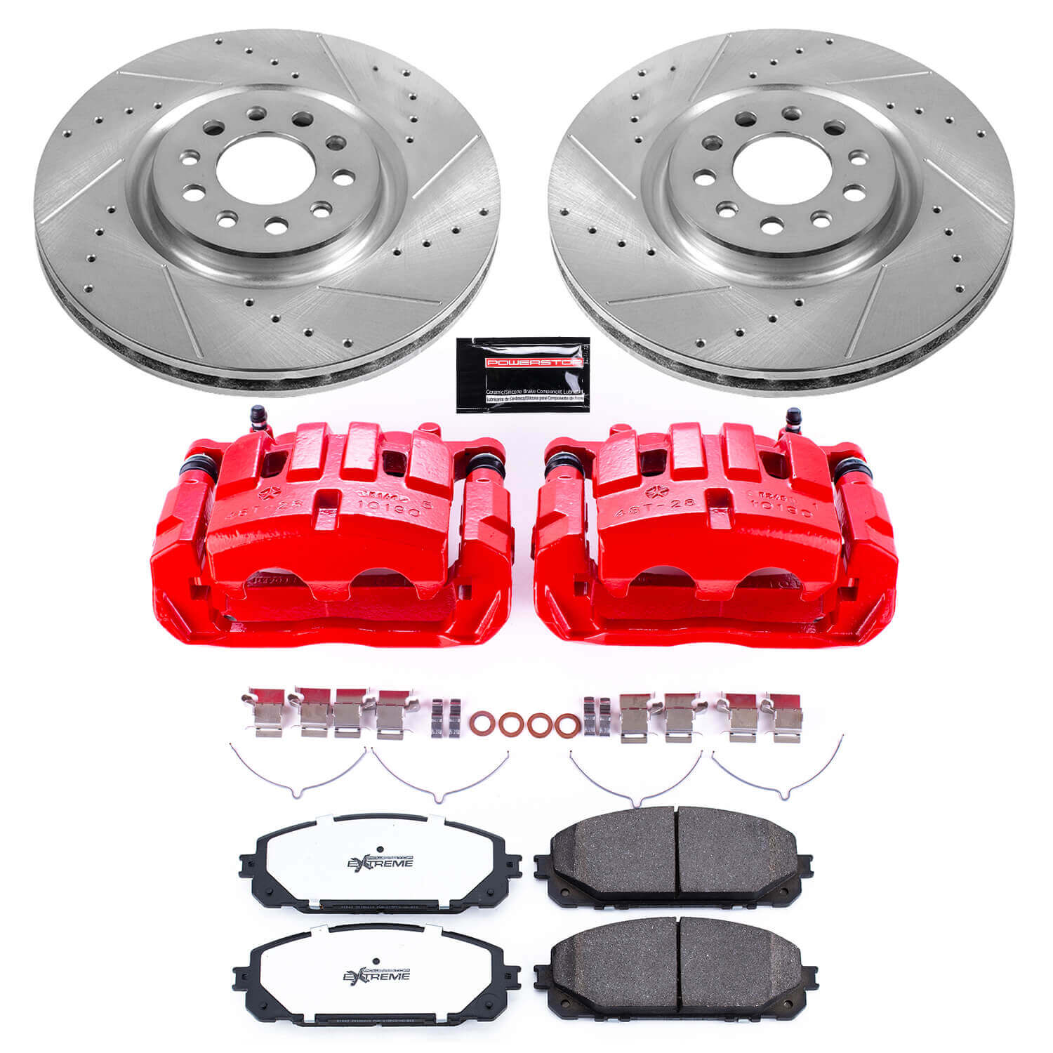 Power Stop KC7414-36 Z36 Extreme Performance Truck And Tow 1-Click Pad And Rotor Kit With Calipers for 2016-2023 Jeep Cherokee product image