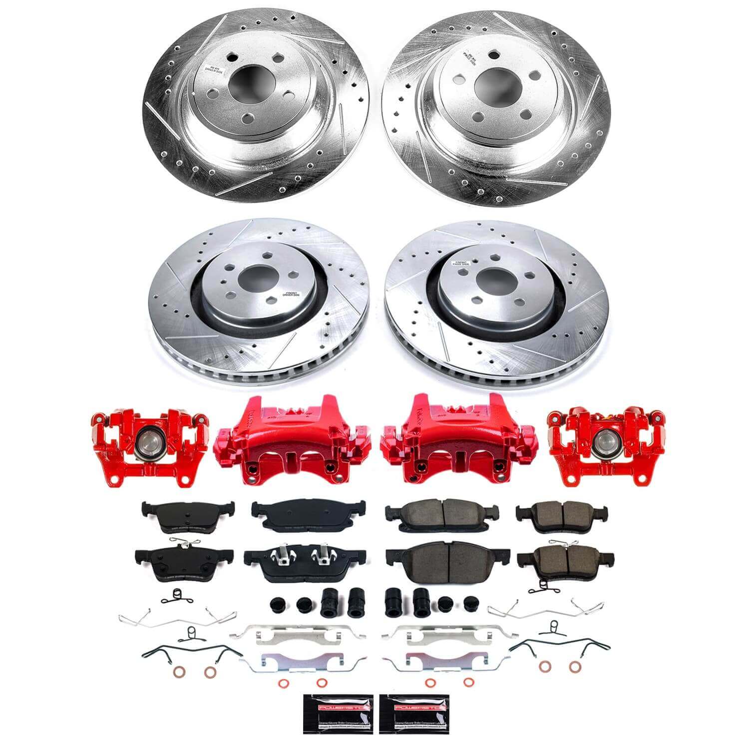 Power Stop KC7416 - Front And Rear Z23 Evolution Sport Pad And Rotor Kit With Calipers vehicle fitment brake part