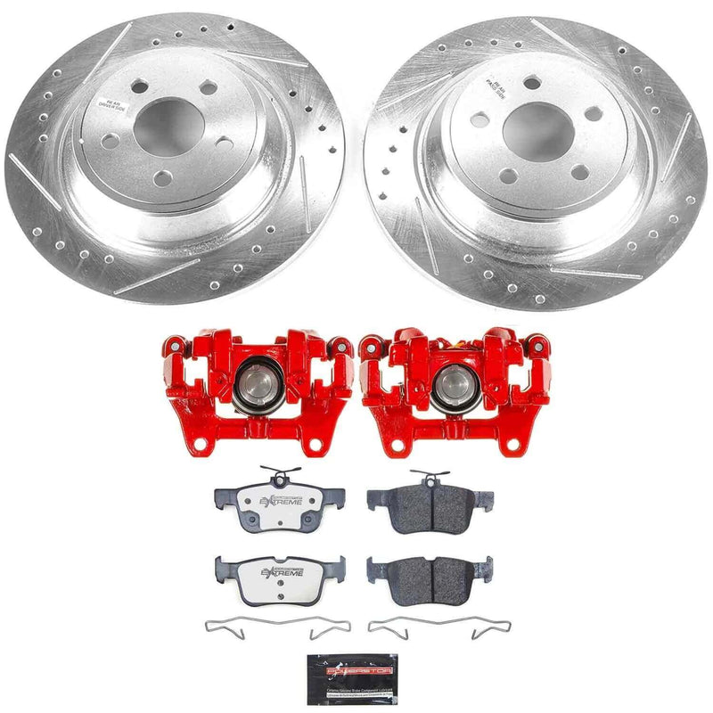 Power Stop KC7417A-36 Z36 Truck And Tow Pad And Rotor Kit Rear With Calipers for 2015-2018 Ford Edge - - product image