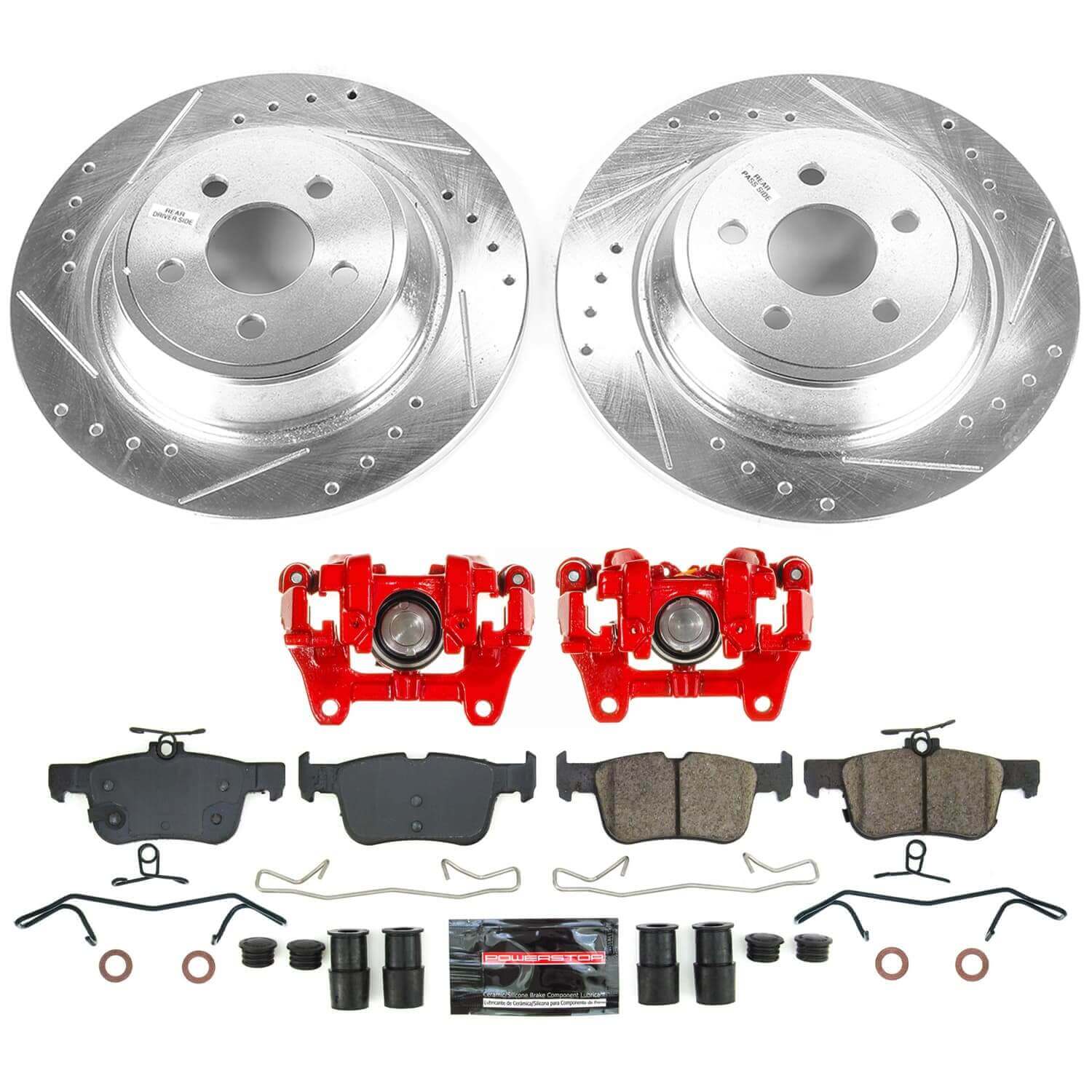 Power Stop KC7417 Rear Z23 Evolution Sport Pad And Rotor Kit With Calipers for 2015-2018 Ford Edge product image