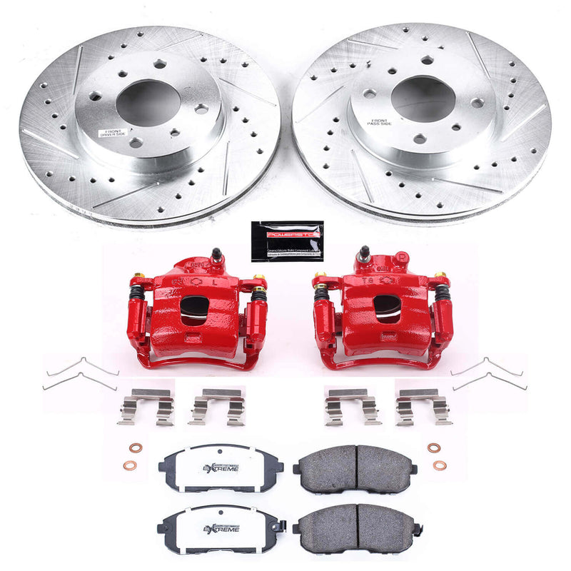 Power Stop KC749-26 Z26 Street Warrior 1-Click Front Brake Kit With Calipers for 1993-2006 Nissan Altima product image