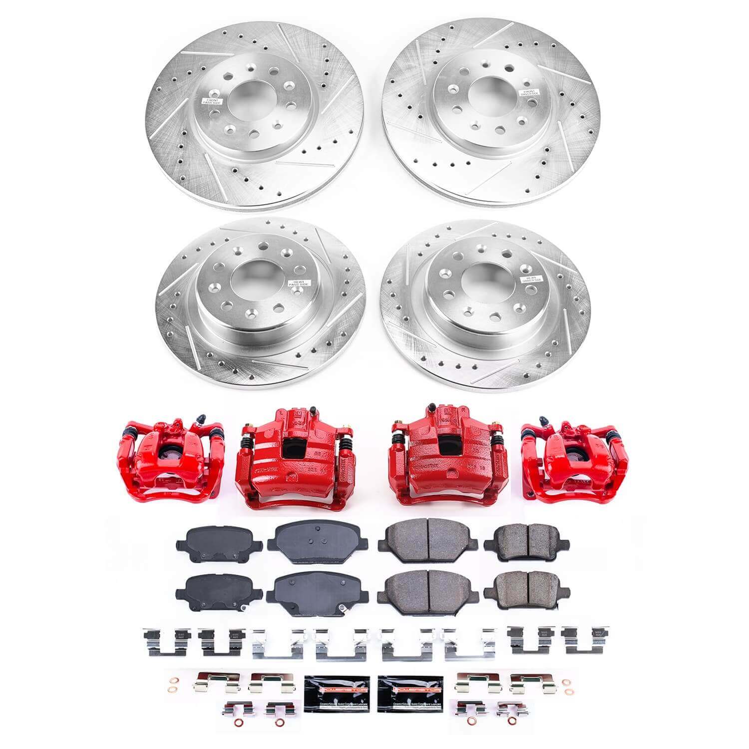 Power Stop KC7557 - Front And Rear Z23 Evolution Sport Pad And Rotor Kit With Calipers vehicle fitment brake part