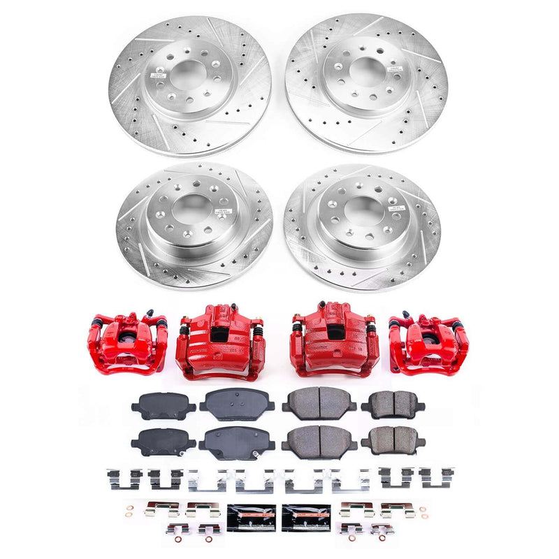 Power Stop KC7557 - Front And Rear Z23 Evolution Sport Pad And Rotor Kit With Calipers vehicle fitment brake part