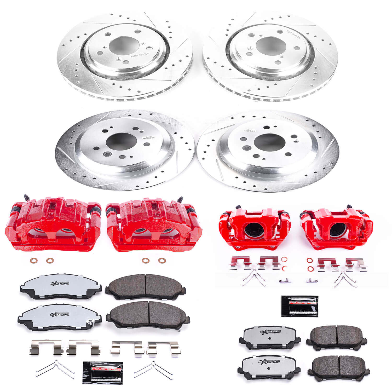 Power Stop KC7576-36 Z36 Extreme Performance Truck And Tow 1-Click Pad And Rotor Kit With Calipers for 2016-2021 Honda Pilot product image