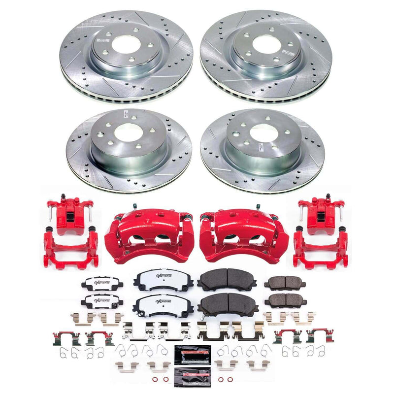 Power Stop KC7584A-26 - Front And Rear Z26 Street Warrior Pad And Rotor Kit With Calipers vehicle fitment brake part