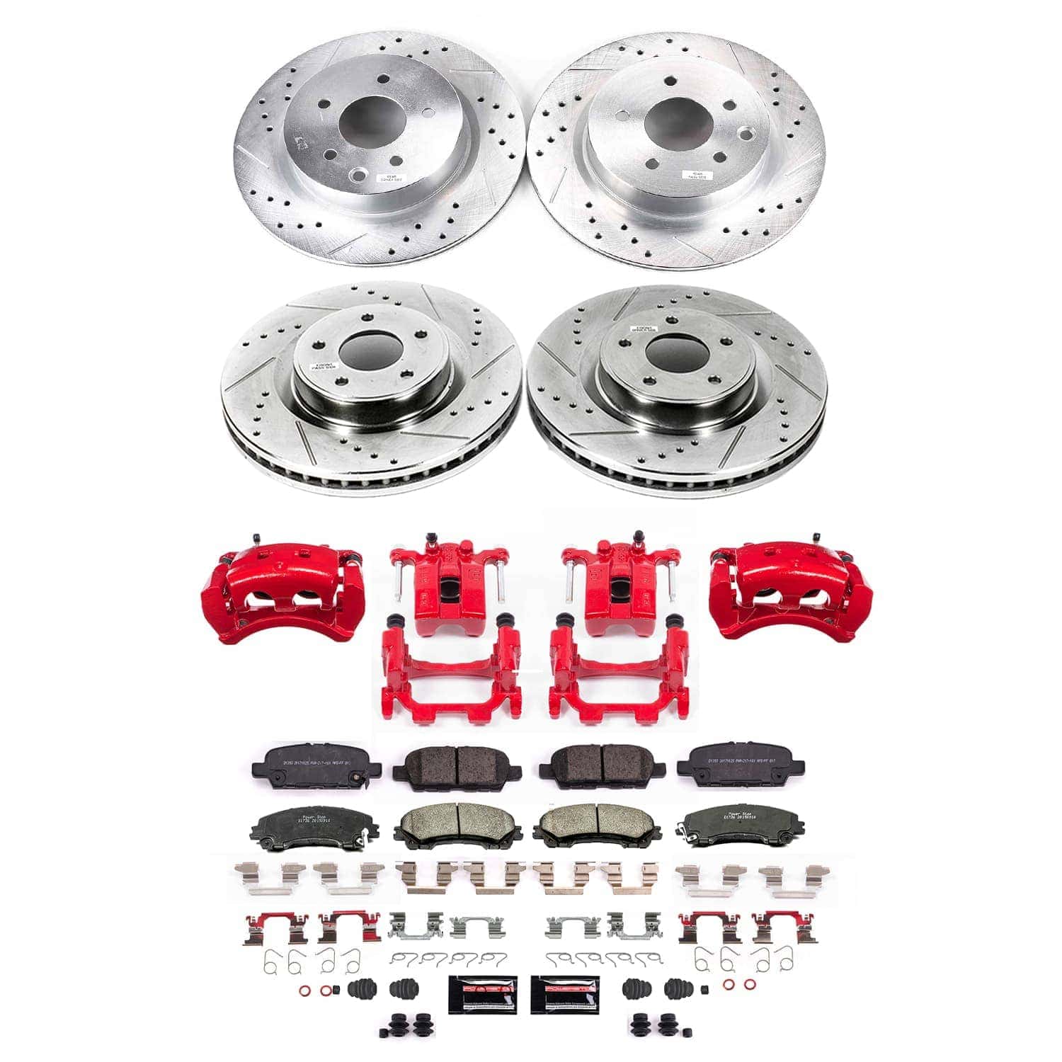 Power Stop KC7584A - Front And Rear Z23 Evolution Sport Pad And Rotor Kit With Calipers vehicle fitment brake part