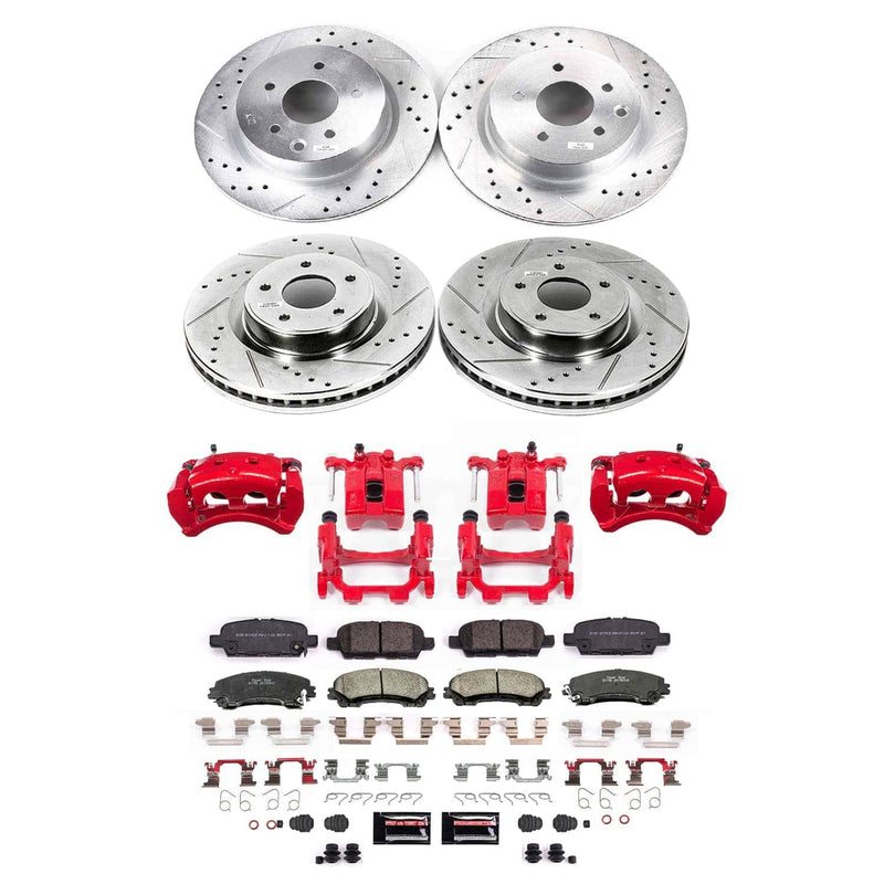 Power Stop KC7584A - Front And Rear Z23 Evolution Sport Pad And Rotor Kit With Calipers vehicle fitment brake part