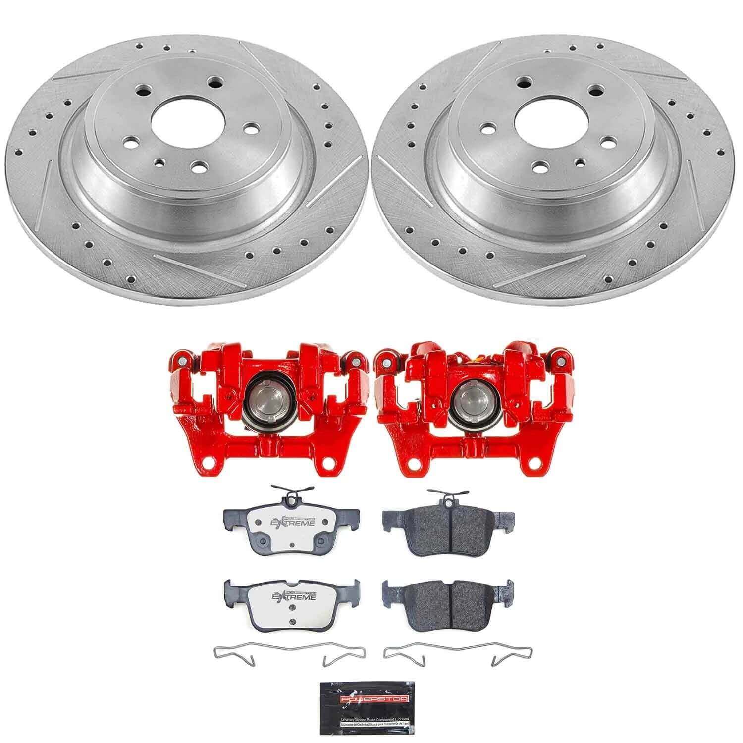 Power Stop KC7723-36 Z36 Truck And Tow Pad And Rotor Kit Rear With Calipers for 2017-2019 Ford Escape - product image