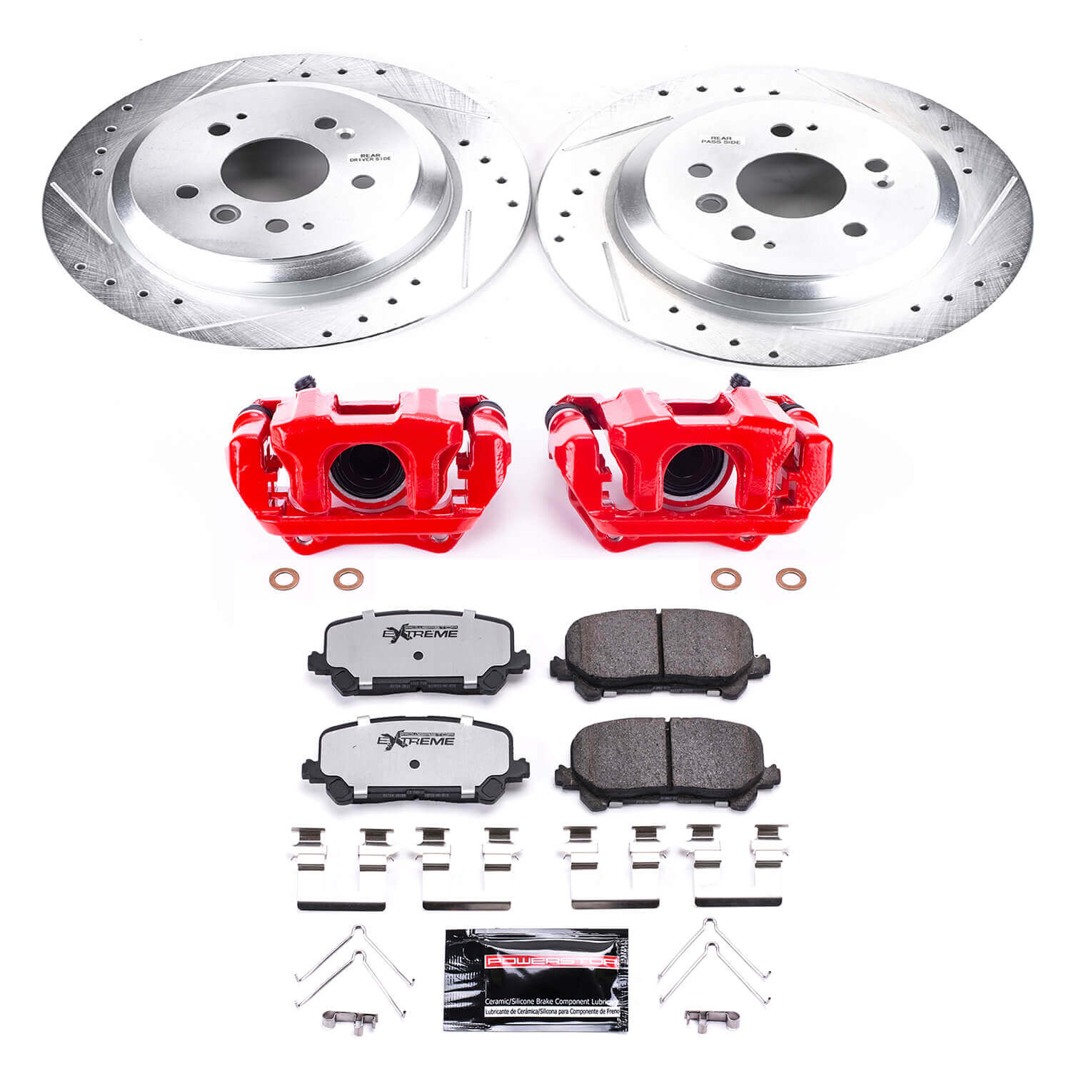 Power Stop KC7727-36 Z36 Extreme Performance Truck And Tow 1-Click Pad And Rotor Kit With Calipers for 2016-2021 Honda Pilot product image