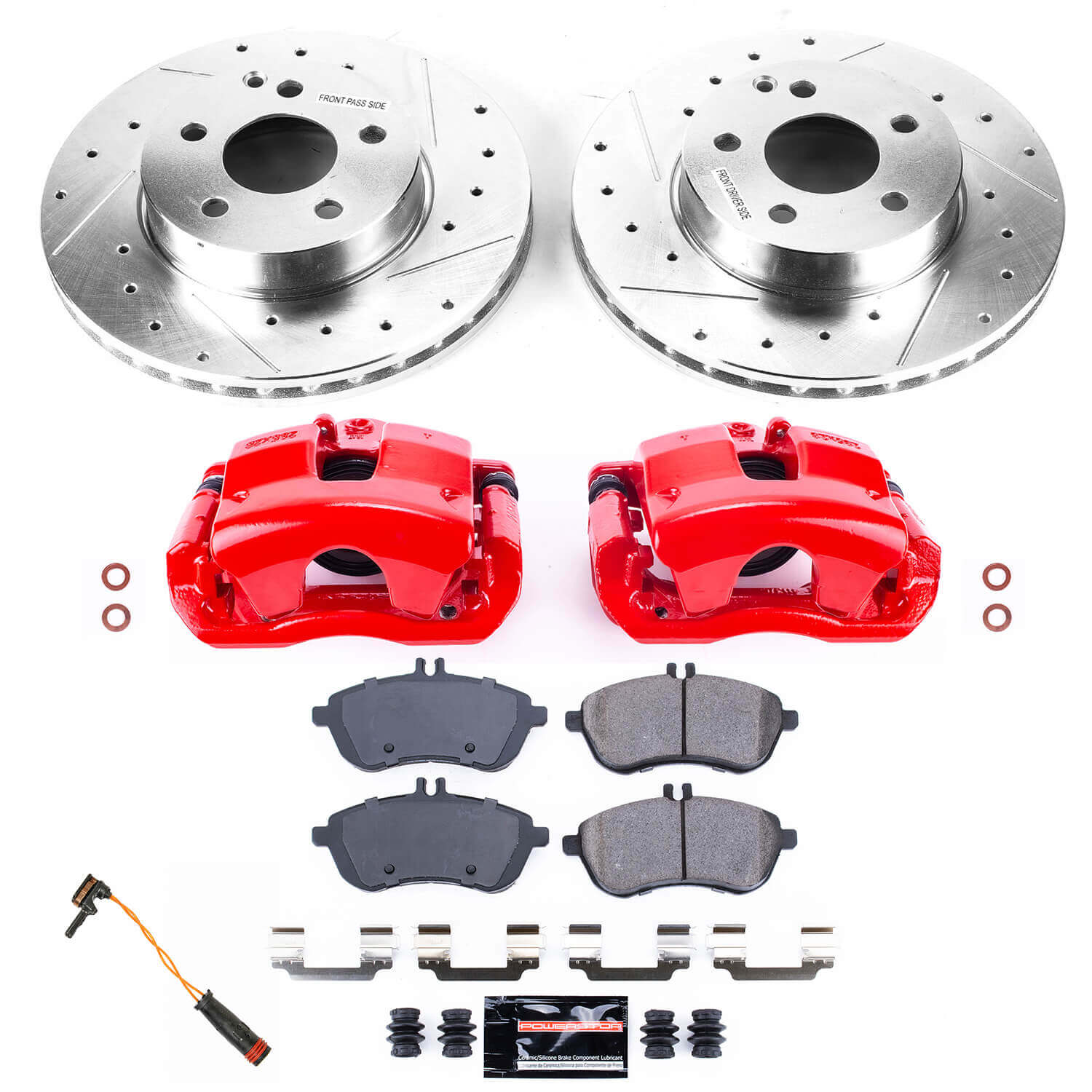 Power Stop KC7766 Z23 Evolution Sport Performance Pad And Rotor Kit With Calipers for 2012-2015 Mercedes-Benz C250 product image