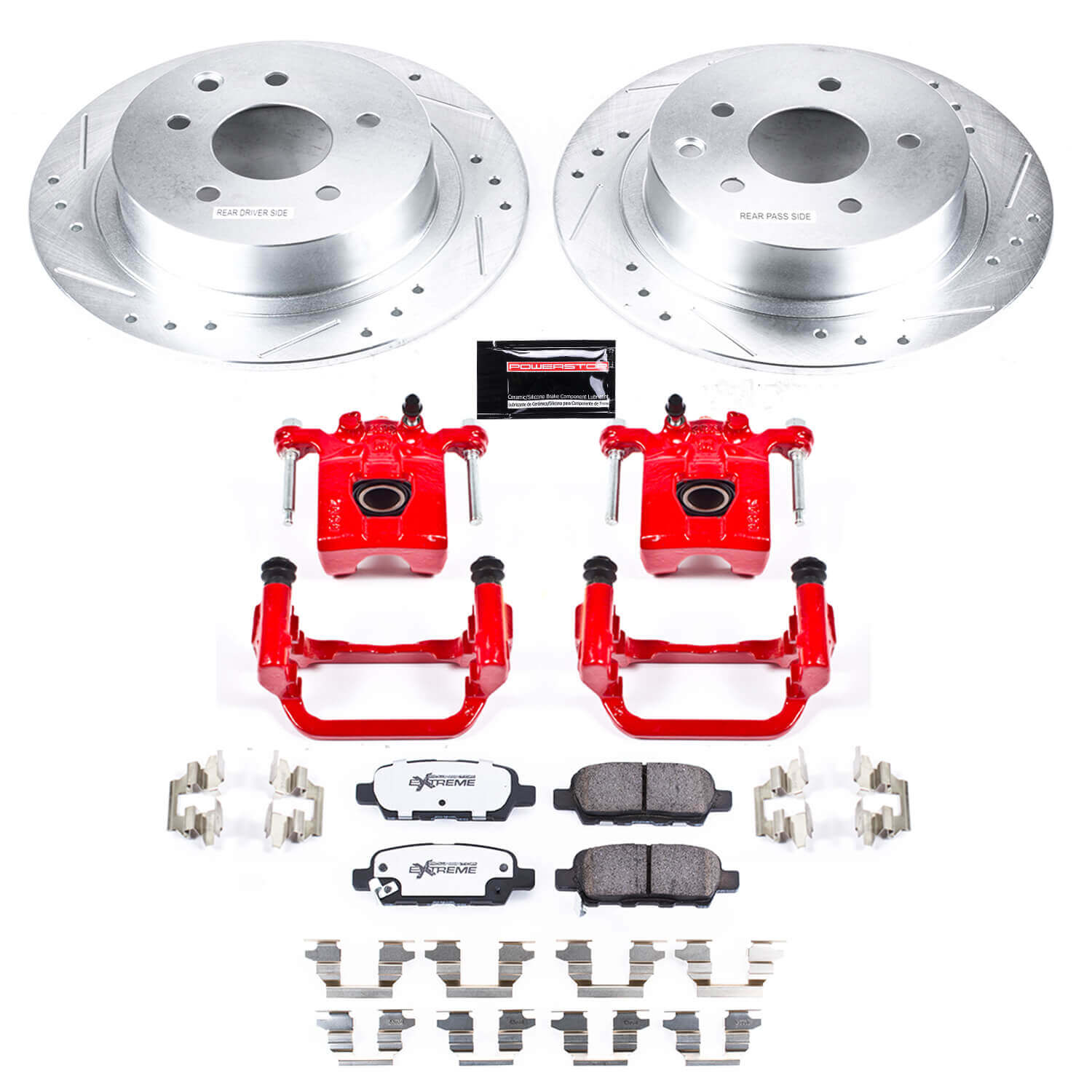 Power Stop KC7864-26 Z26 Street Warrior 1-Click Rear Brake Kit With Calipers for 2007-2010 Nissan Altima product image