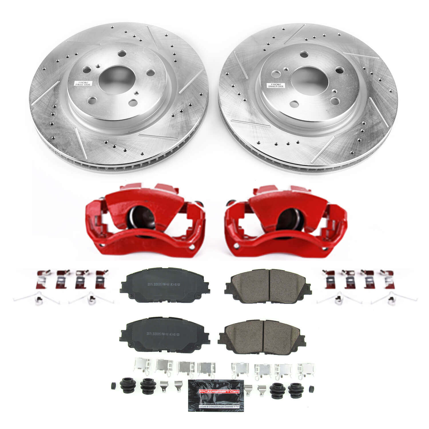 Power Stop KC7895 Front Z23 Evolution Sport Performance 1-Click Pad And Rotor Kit With Calipers for 2019 Lexus ES300H product image