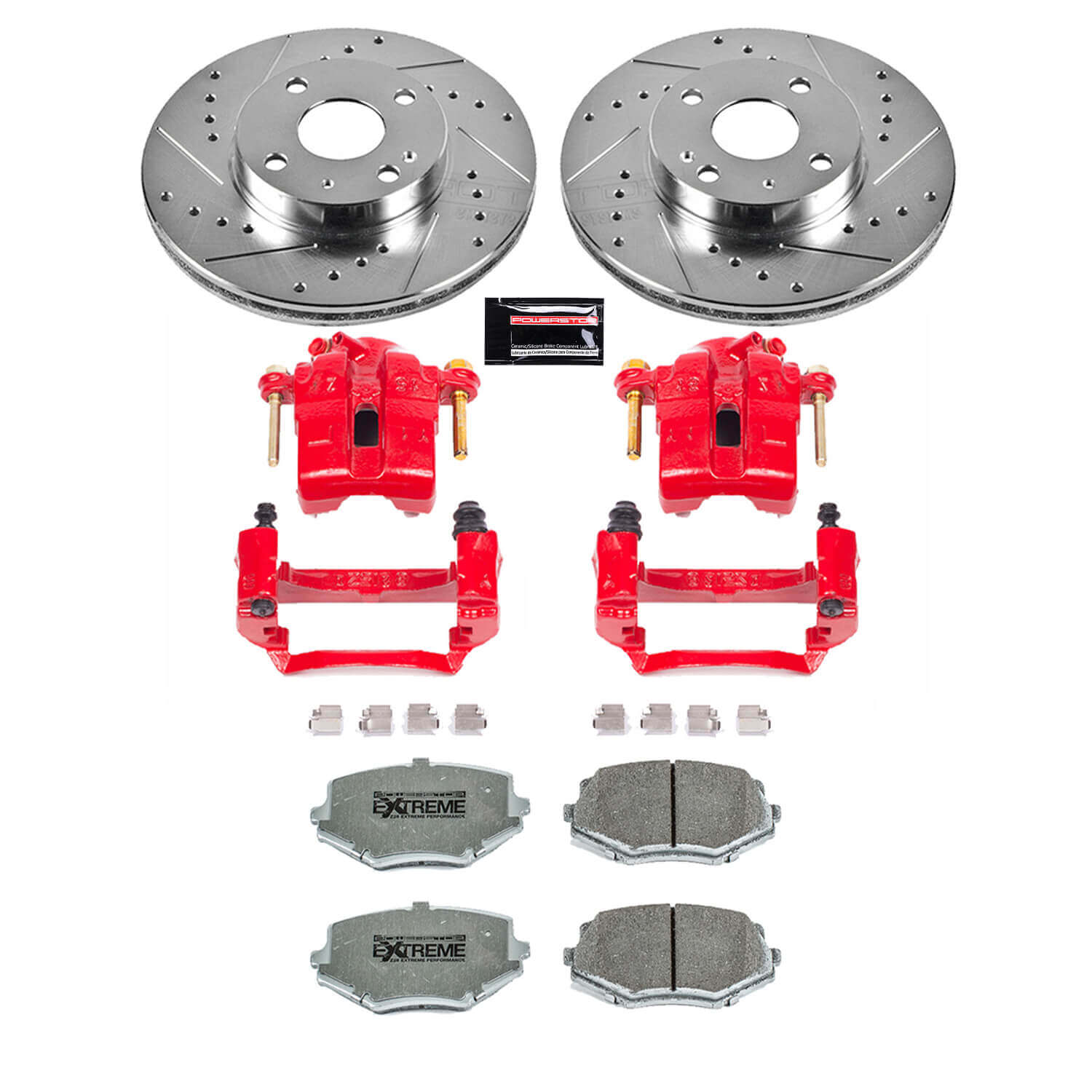 Power Stop KC793-26 Z26 Extreme Street Warrior 1-Click Brake Kit With Calipers (Front) for 1994-2005 Mazda Miata / MX-5 product image