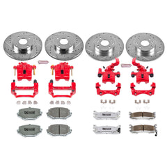 Power Stop KC794-26 - Z26 Extreme Street Warrior 1-Click Brake Kit With Calipers (Front And Rear) vehicle fitment brake part