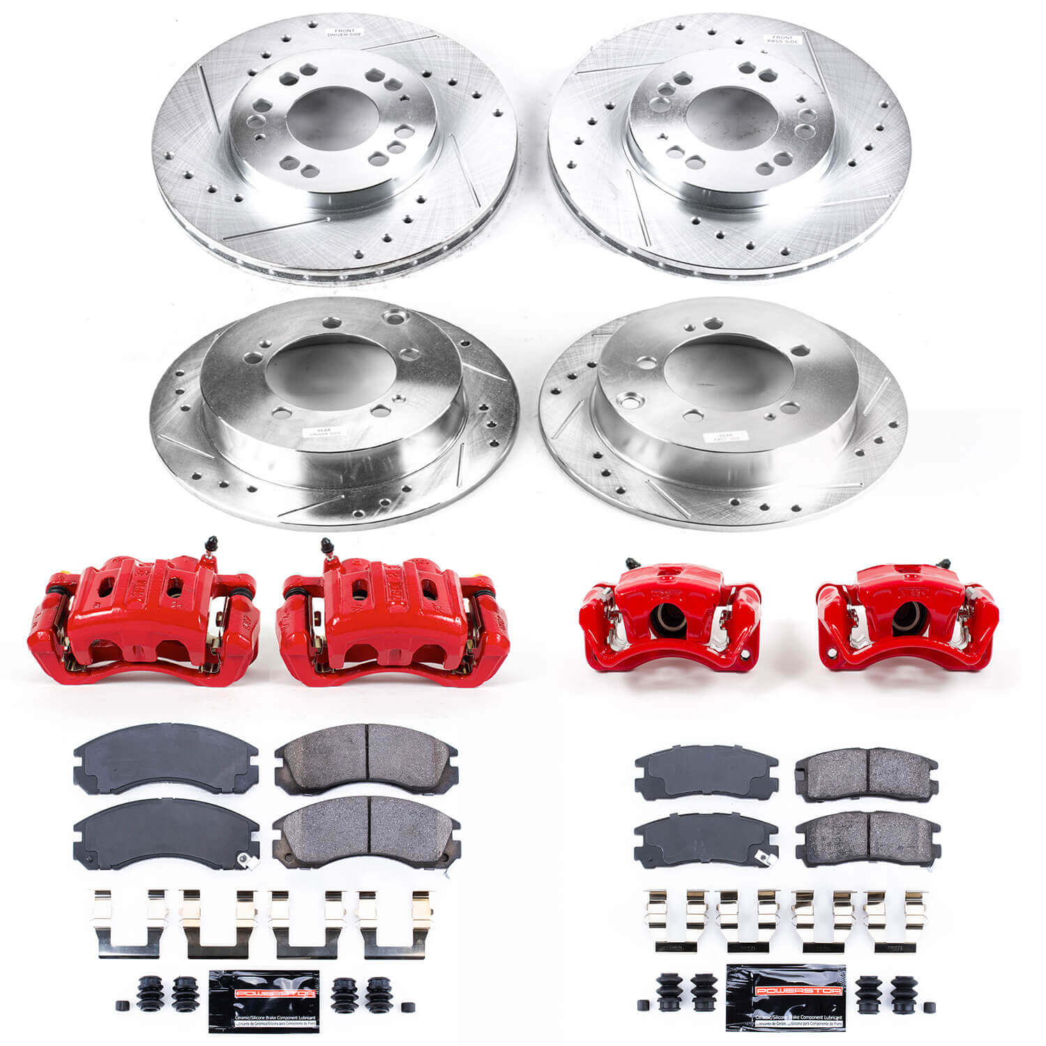 Power Stop KC802 - Z23 Evolution Sport Performance 1-Click Brake Kit With Calipers (Front And Rear) vehicle fitment brake part