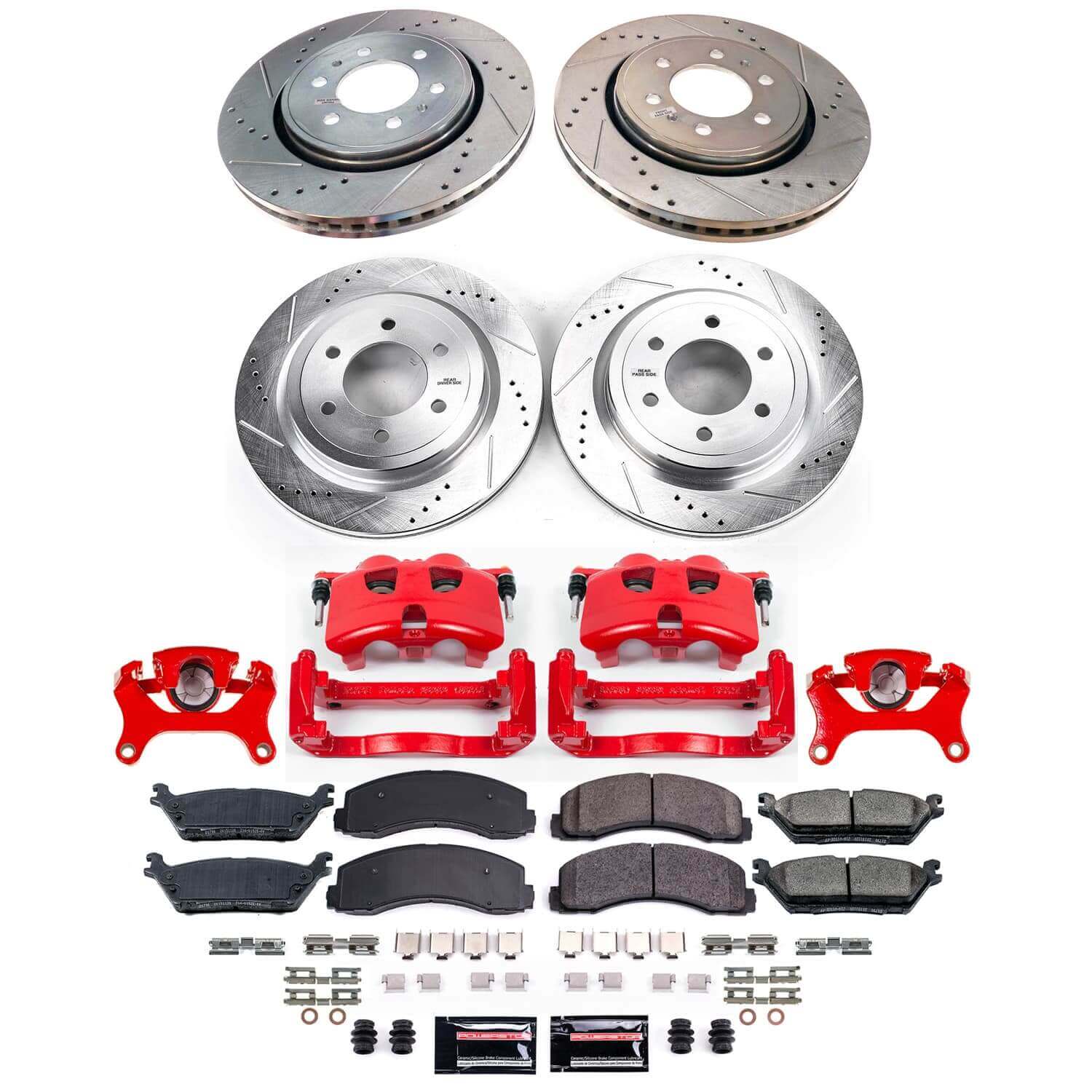 Power Stop KC8026 - Front And Rear Z23 Evolution Sport Pad And Rotor Kit With Calipers vehicle fitment brake part