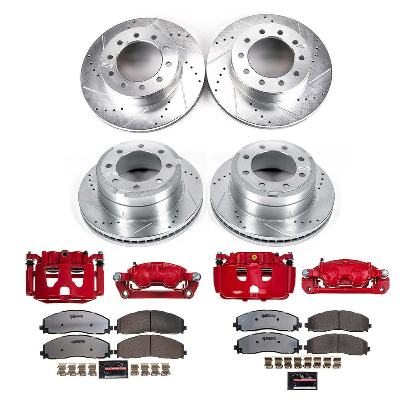 Power Stop KC8028-36 Front And Rear Z36 Extreme Performance Truck And Tow 1-Click Pad And Rotor Kit With Calipers for 2015-2016 Ford F-350 Super Duty 4 Wheel Drive product image