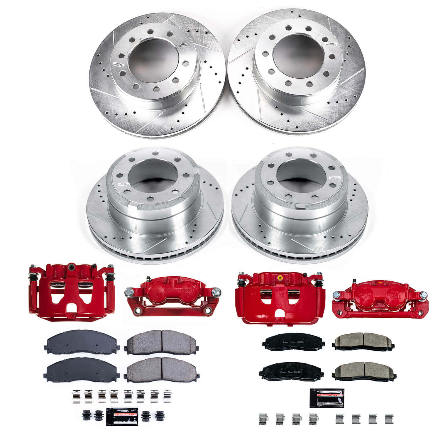 Power Stop KC8028 Front And Rear Z23 Evolution Sport Performance 1-Click Pad And Rotor Kit With Calipers for 2015-2016 Ford F-350 Super Duty 4 Wheel Drive product image