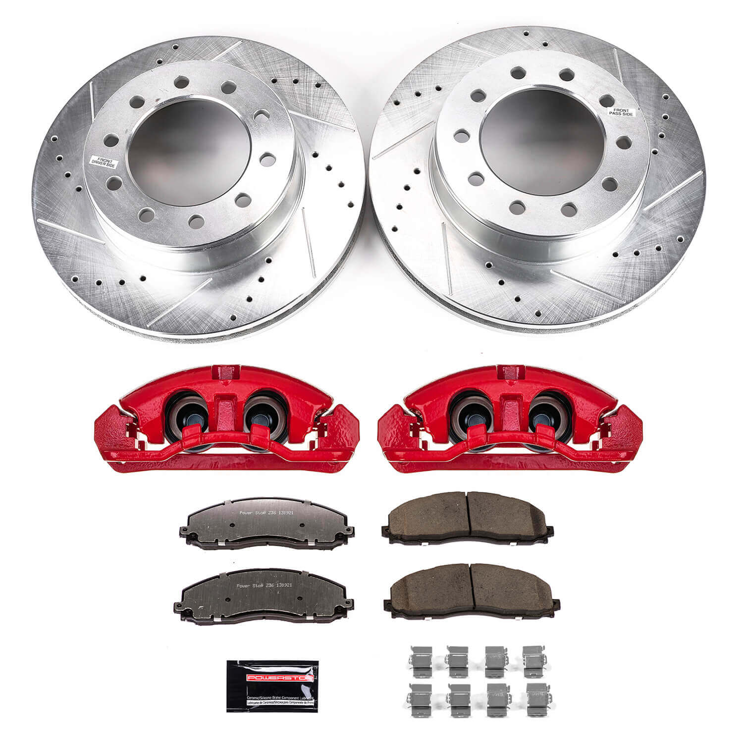 Power Stop KC8029-36 Front Z36 Extreme Performance Truck And Tow 1-Click Pad And Rotor Kit With Calipers for 2015 Ford F-350 Super Duty 4 Wheel Drive product image