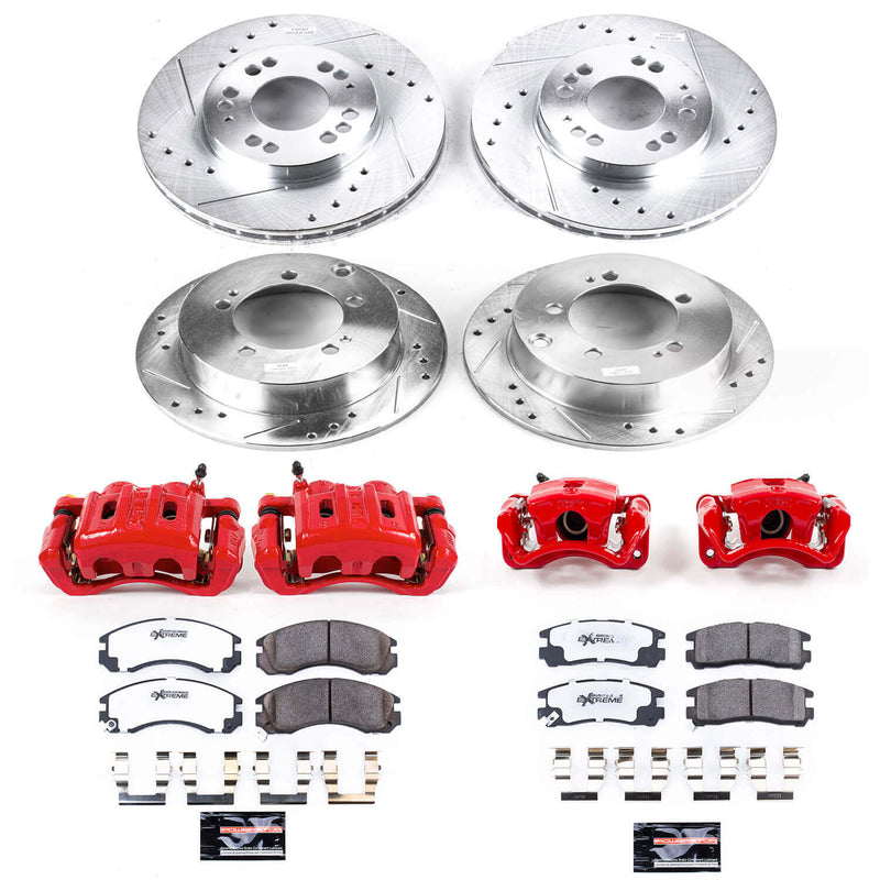 Power Stop KC802A-26 Z26 Extreme Street Warrior 1-Click Brake Kit With Calipers (Front And Rear) for 1999-2000 Mitsubishi Eclipse product image