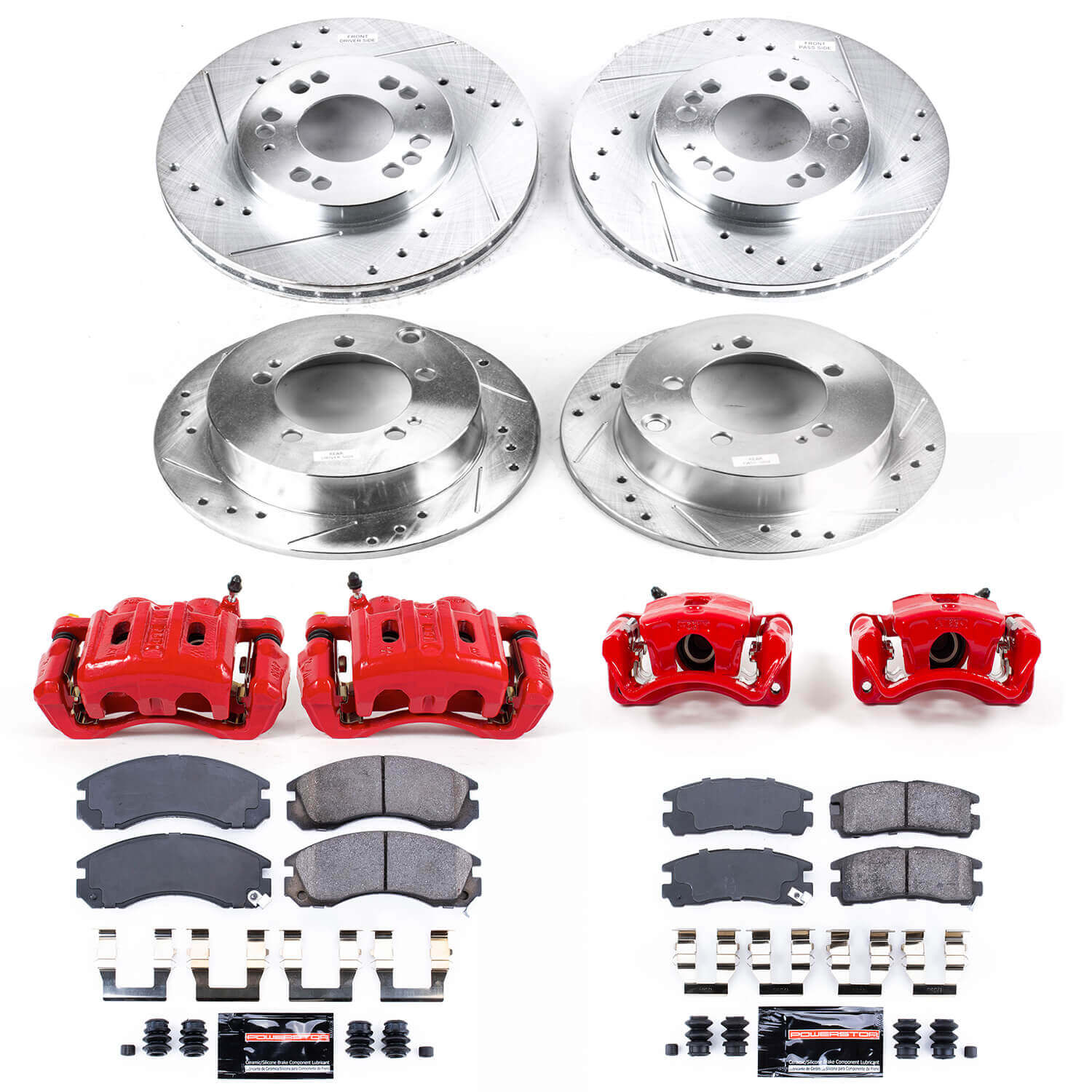 Power Stop KC802A - Z23 Evolution Sport Performance 1-Click Brake Kit With Calipers (Front And Rear) vehicle fitment brake part