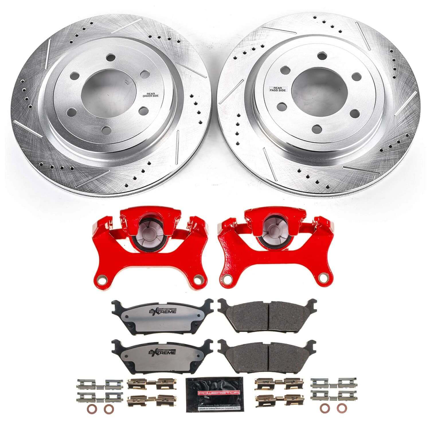 Power Stop KC8030-36 - Rear Z36 Extreme Performance Truck And Tow 1-Click Pad And Rotor Kit With Calipers vehicle fitment brake part