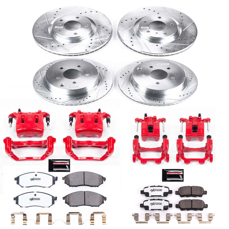Power Stop KC8061-26 Z26 Street Warrior 1-Click Front And Rear Brake Kit With Calipers for 2014-2019 Infiniti Q70 product image