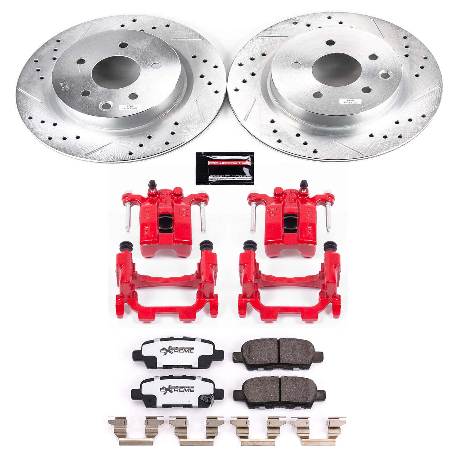 Power Stop KC8062-26 Z26 Street Warrior 1-Click Rear Brake Kit With Calipers for 2015 Infiniti Q40 product image