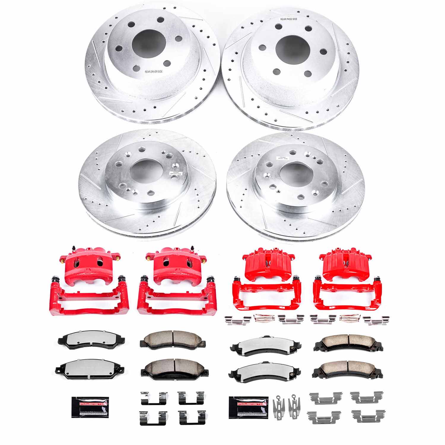 Power Stop KC8071-36 Z36 Extreme Performance Truck And Tow 1-Click Front And Rear Brake Kit With Calipers for 2005-2006 GMC Sierra 1500 Denali product image