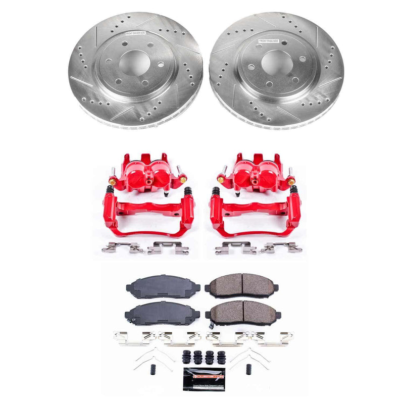 Power Stop KC8325 Front Z23 Evolution Sport Performance Pad And Rotor Kit With Calipers for 2016-2018 Nissan Frontier 4 Wheel Drive, Rear Wheel Drive product image