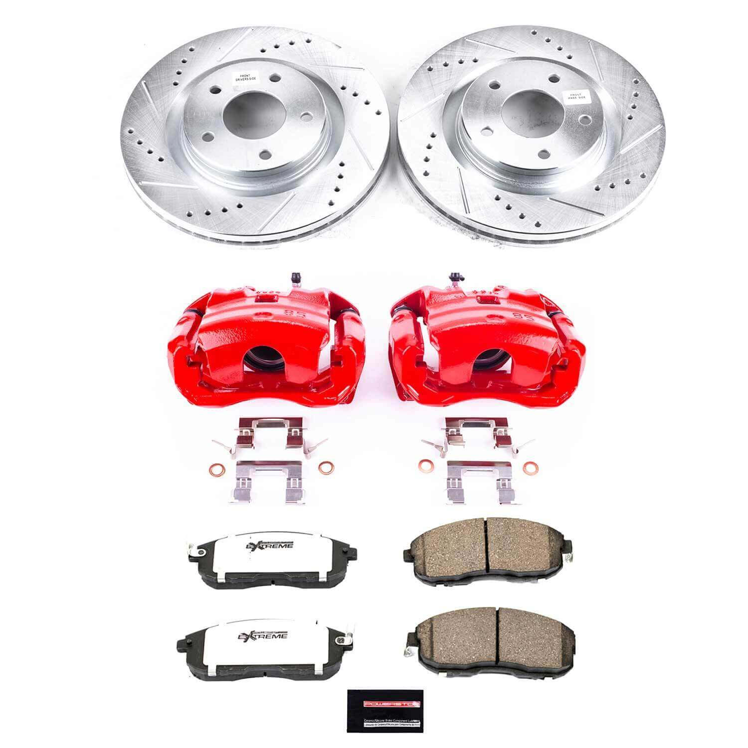 Power Stop KC8327-26 Front Z26 Street Warrior 1-Click Pad And Rotor Kit With Calipers for 2011-2013 Nissan Juke product image