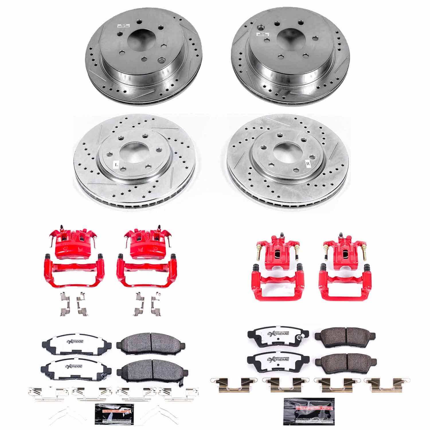 Power Stop KC8357-36 Front And Rear Z36 Extreme Performance Truck And Tow 1-Click Pad And Rotor Kit With Calipers for 2016-2019 Nissan Frontier Rear Wheel Drive product image