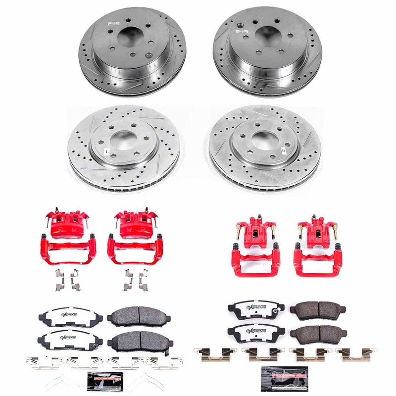 Power Stop KC8357-36 Front And Rear Z36 Extreme Performance Truck And Tow 1-Click Pad And Rotor Kit With Calipers for 2016-2019 Nissan Frontier Rear Wheel Drive product image