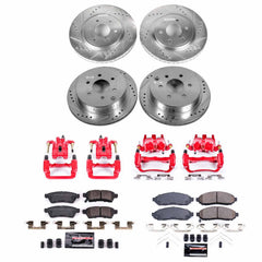 Power Stop KC8358 Front And Rear Z23 Evolution Sport Performance Pad And Rotor Kit With Calipers for 2016-2019 Nissan Frontier 4 Wheel Drive, Rear Wheel Drive product image