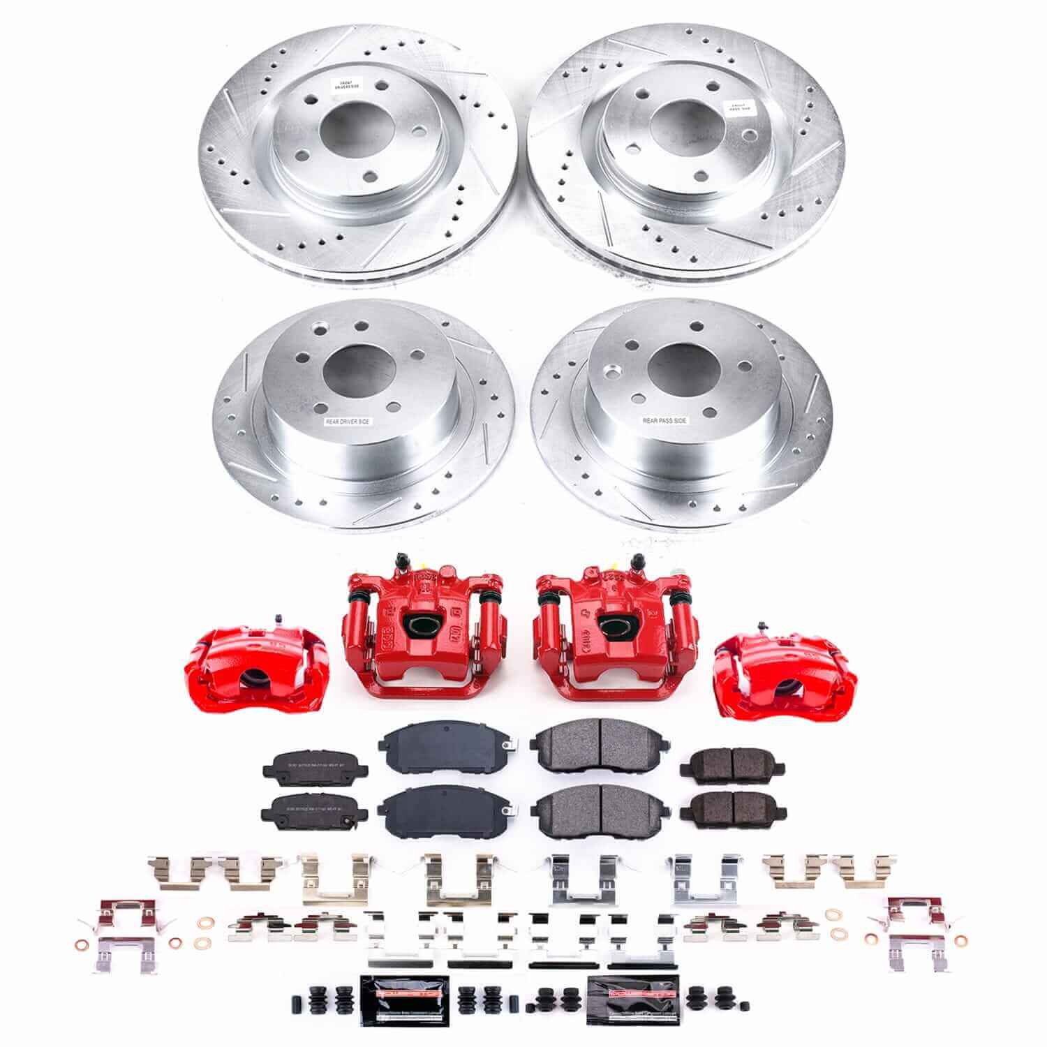 Power Stop KC8360 - Front And Rear Z23 Evolution Sport Pad And Rotor Kit With Calipers vehicle fitment brake part