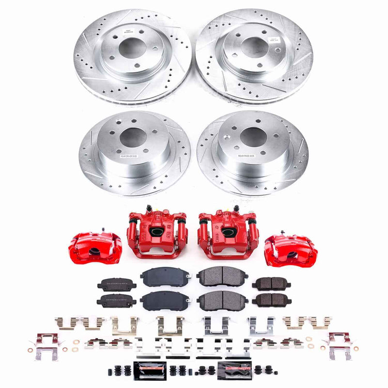 Power Stop KC8360 - Front And Rear Z23 Evolution Sport Pad And Rotor Kit With Calipers vehicle fitment brake part