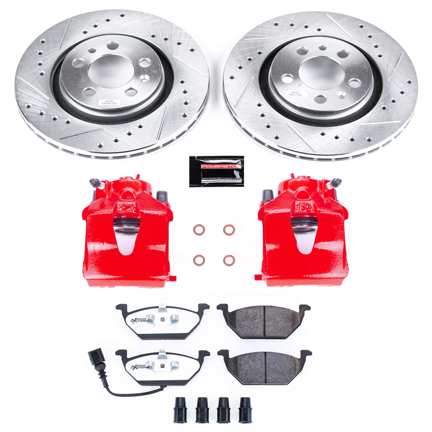 Power Stop KC839-26 Z26 Street Warrior 1-Click Pad And Rotor Kit With Calipers for 1999-2005 Volkswagen Beetle product image