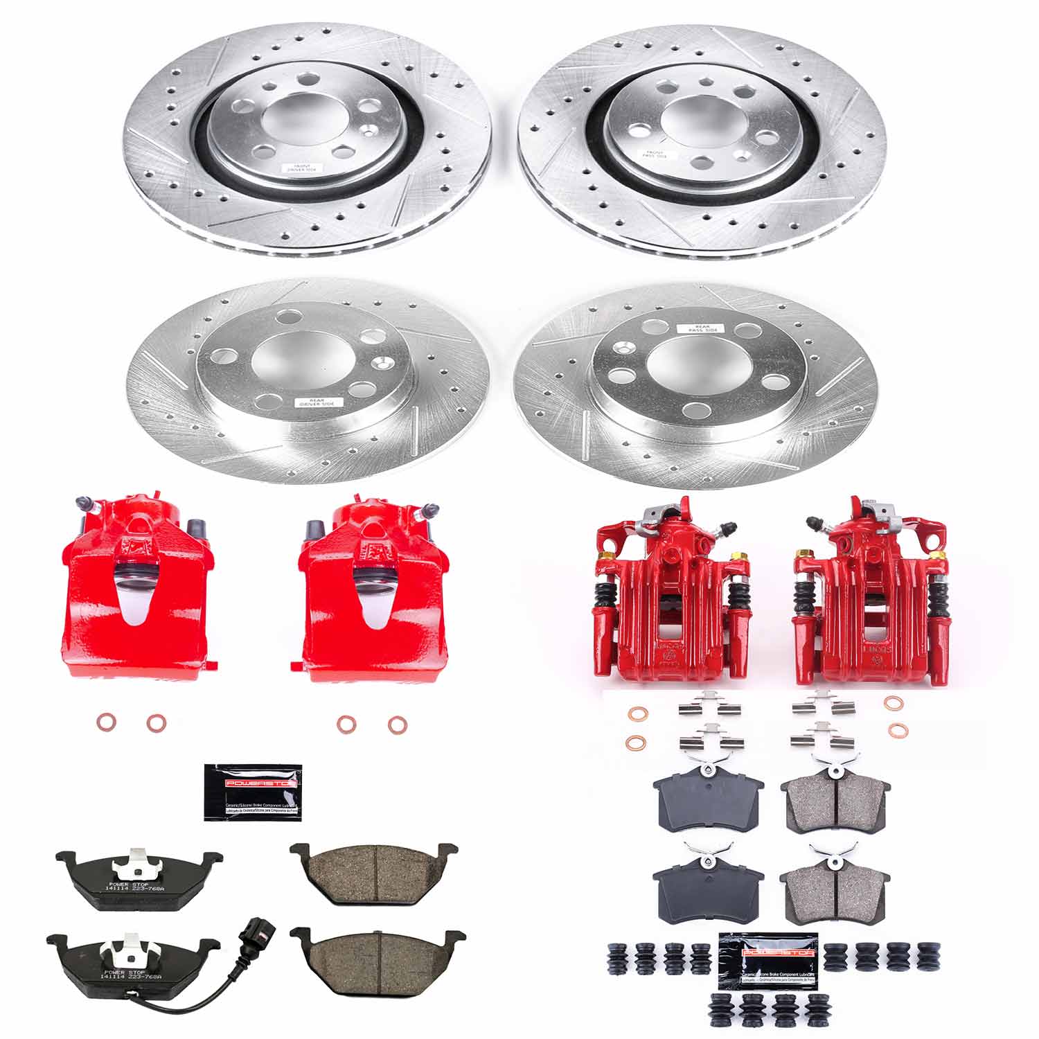 Power Stop KC840 Z23 Evolution Sport Performance Pad And Rotor Kit With Calipers for 1999 Volkswagen Beetle product image