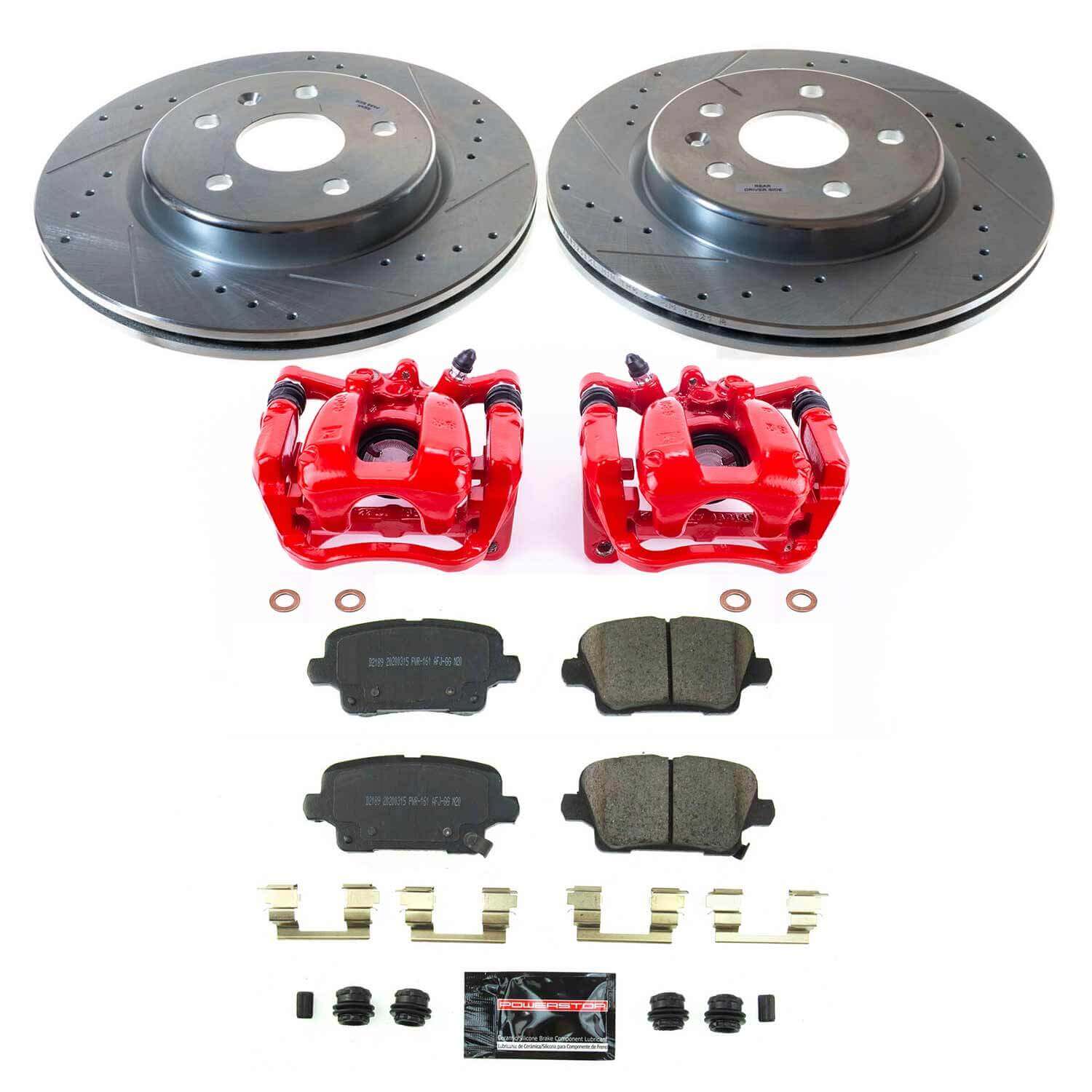 Power Stop KC8487 Rear Z23 Evolution Sport Performance 1-Click Pad And Rotor Kit With Calipers for 2019-2020 Cadillac XT4 4 Wheel Drive product image