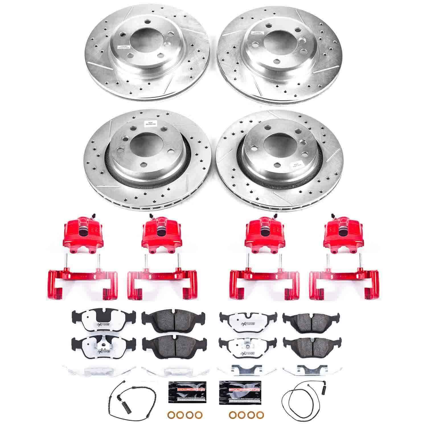 Power Stop KC871-26 Z26 Extreme Street Warrior 1-Click Brake Kit With Calipers (Front And Rear) for 1999-2006 BMW 323CI Convertible product image