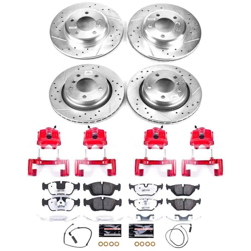 Power Stop KC871-26 Z26 Extreme Street Warrior 1-Click Brake Kit With Calipers (Front And Rear) for 1999-2006 BMW 323CI Convertible product image