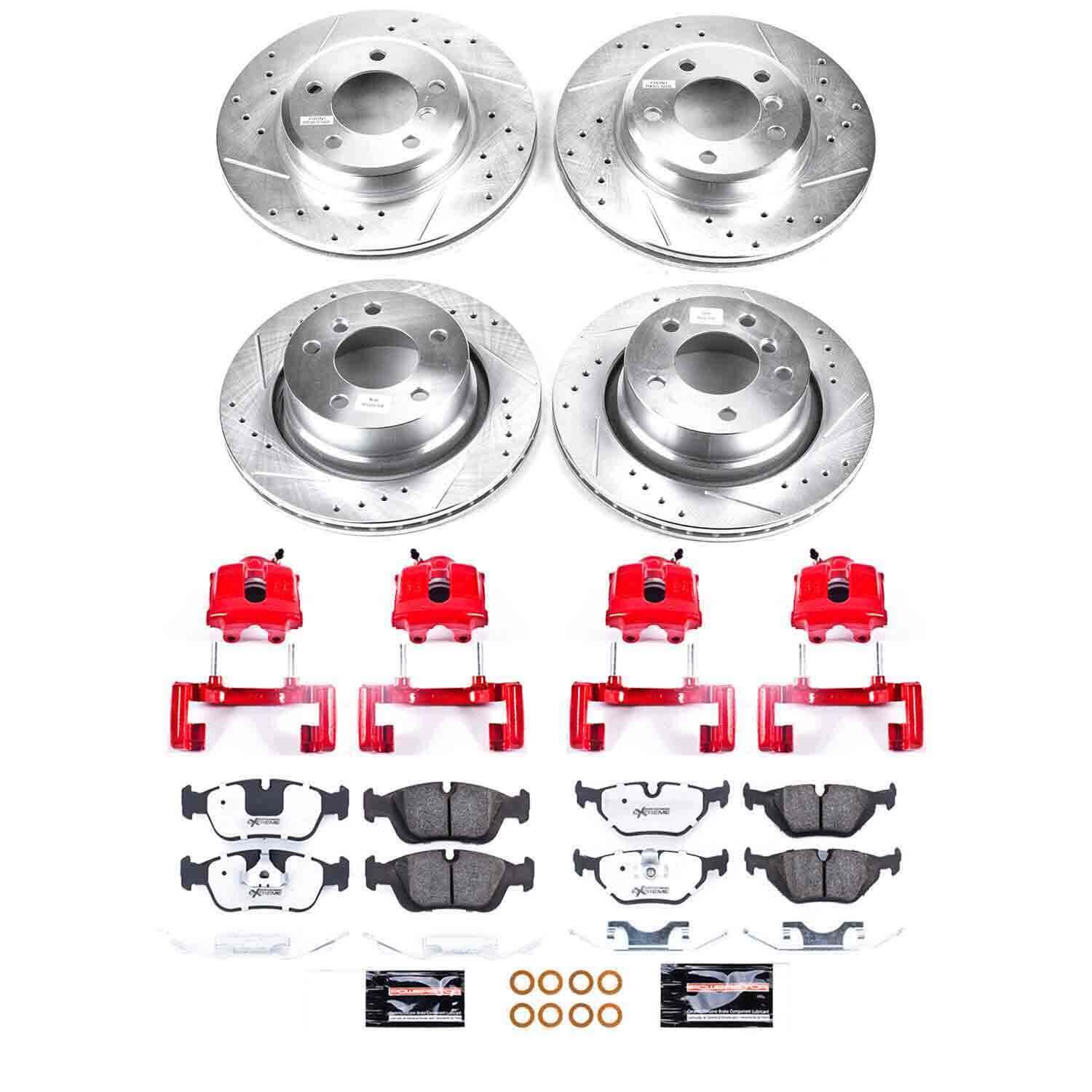 Power Stop KC873-26 Z26 Extreme Street Warrior 1-Click Brake Kit With Calipers (Front And Rear) for 2003-2008 BMW Z4 3.0I product image