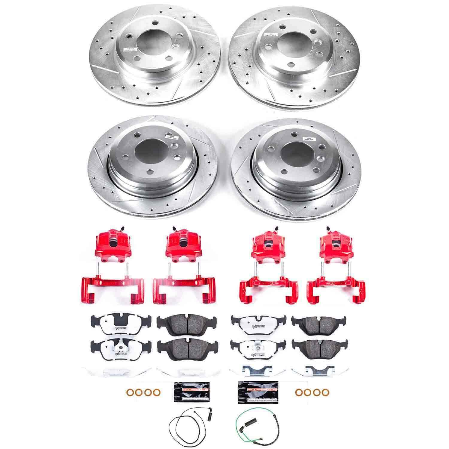 Power Stop KC874-26 Z26 Extreme Street Warrior 1-Click Brake Kit With Calipers (Front And Rear) for 2001-2005 BMW 325XI product image