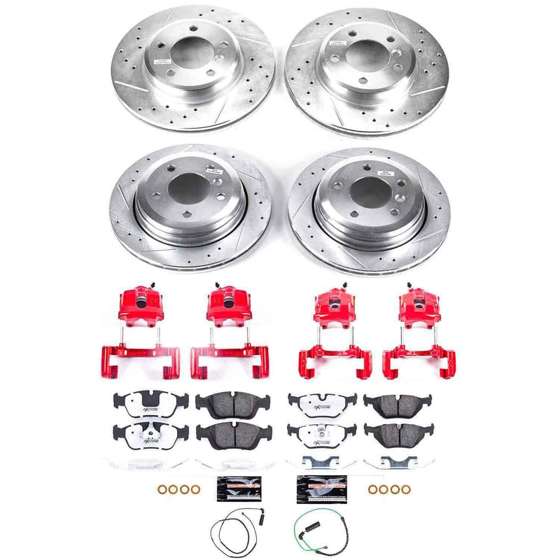 Power Stop KC874-26 Z26 Extreme Street Warrior 1-Click Brake Kit With Calipers (Front And Rear) for 2001-2005 BMW 325XI product image
