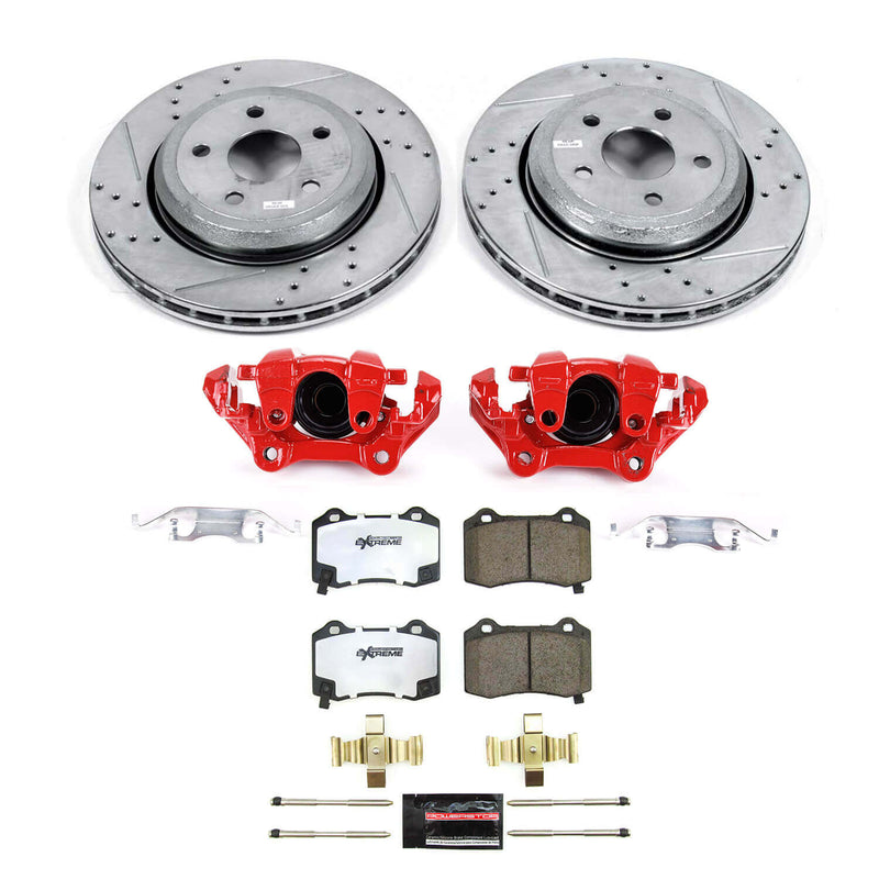 Power Stop KC8758-26 Rear Z26 Extreme Street Warrior 1-Click Pad And Rotor Kit With Calipers for 2021 Dodge Durango R/t product image
