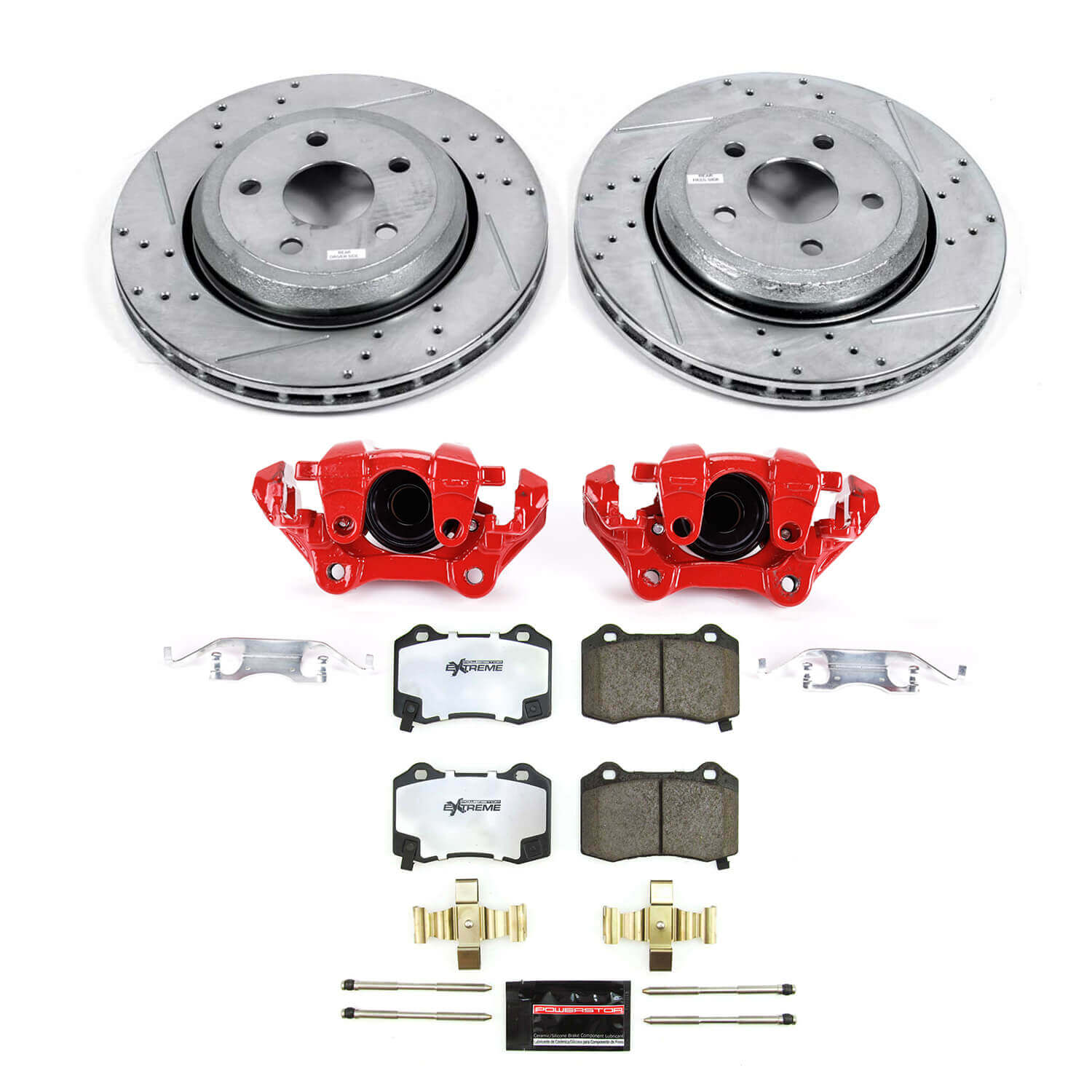Power Stop KC8758-36 Rear Z36 Extreme Performance Truck And Tow 1-Click Pad And Rotor Kit With Calipers for 2021 Dodge Durango R/t product image